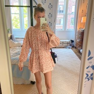 Maje orange and white patterned dress